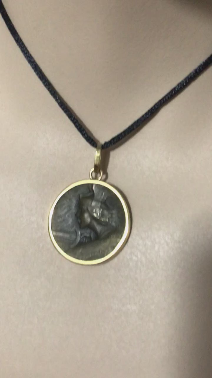 Perseus Pendant in Bronze & 24k Gold.