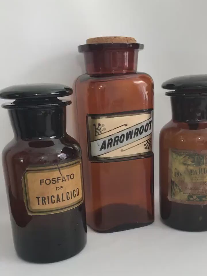 19th c. Amber Apothecary Jar from Argentina