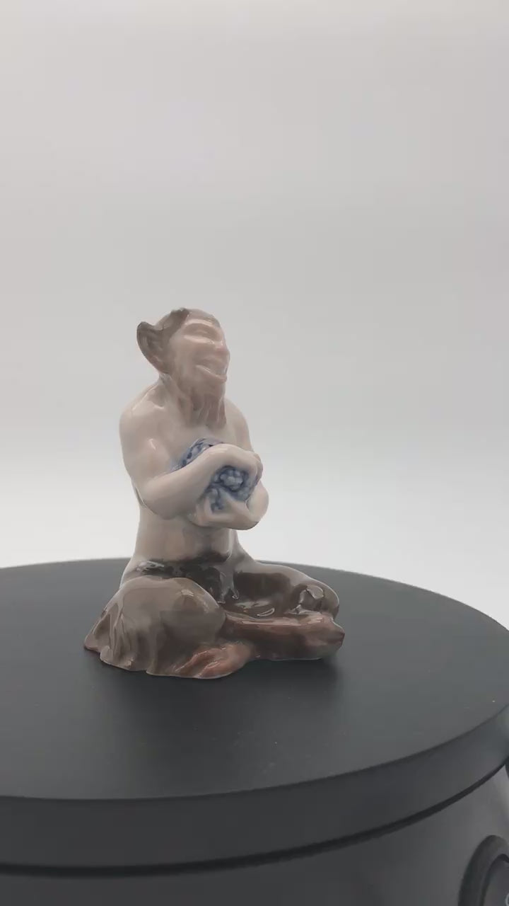 1922 Faun With Grapes Porcelain Figurine (3 1/2 Inches)