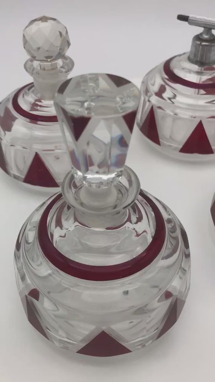 Karl Palda small crystal perfume decanter featured in video.