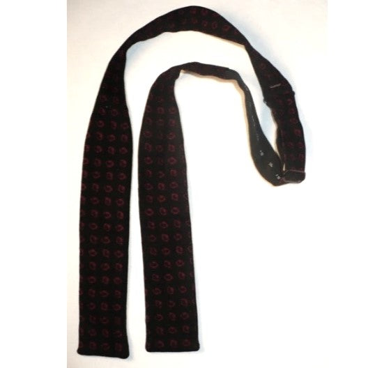1940s Vintage Narrow Blue Self-tie Batwing Wool Bow Tie