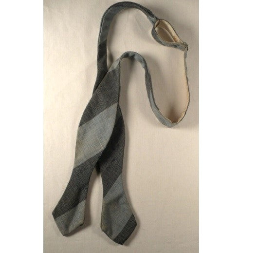 1920s-30s Vintage Blue Striped Pointed Self-tie Bow Tie by Palm Beach