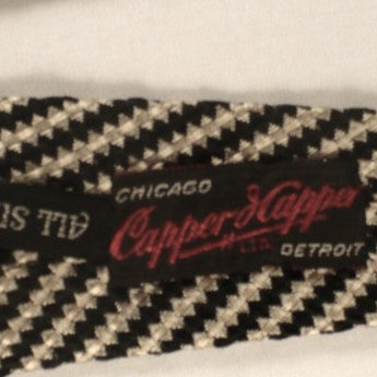 1930s Vintage Swing Black White Stripes Silk Necktie Tie by Capper
