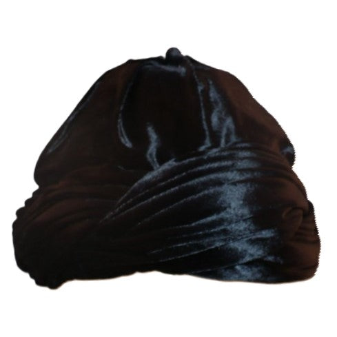 1940s Vintage Black Silk Velvet Braided Brim Hat by Silverman