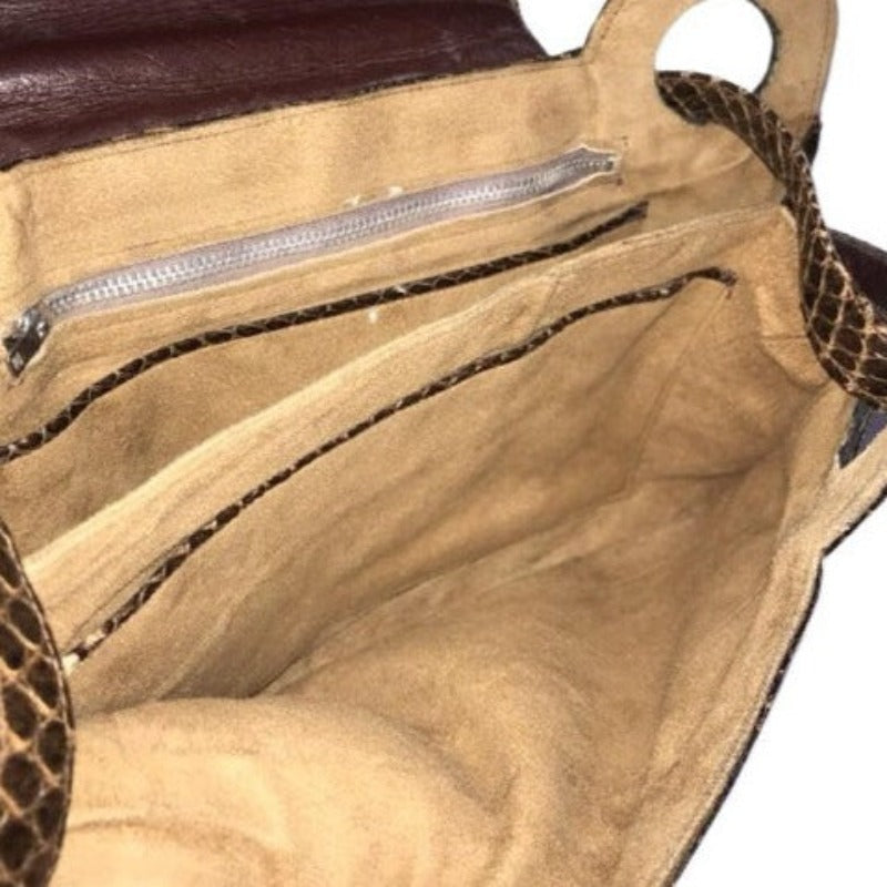1970s Vintage Luxury Python Purse Handbag