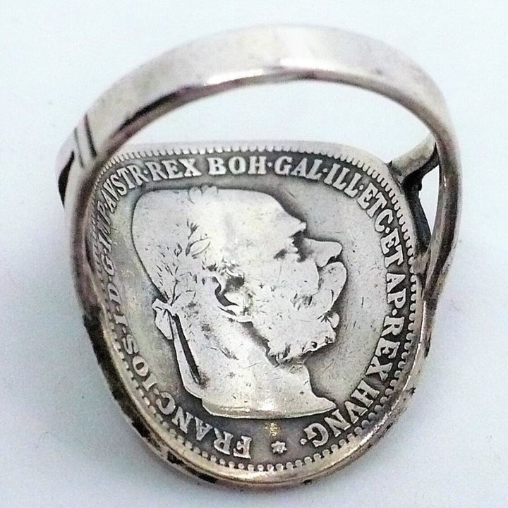 1960s Vintage Austrian Krone Coin Ring Size 7.5