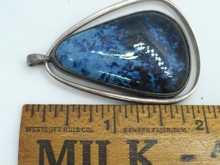 1950s Vintage Sterling Silver Dumortierite Pendant by Boothby