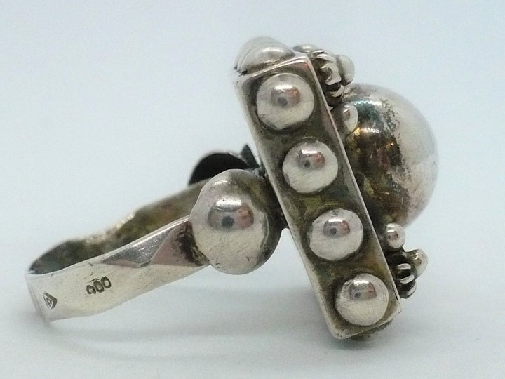 1960s Vintage Silver Gypsy Statement Ring Size 8.5