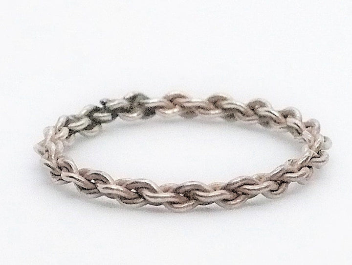 1960s Vintage Sterling Silver Chain Band Ring Size 6.75