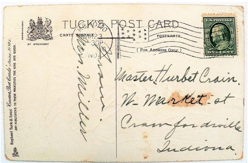 1910 Happy Easter Bunnies Vintage Postcard