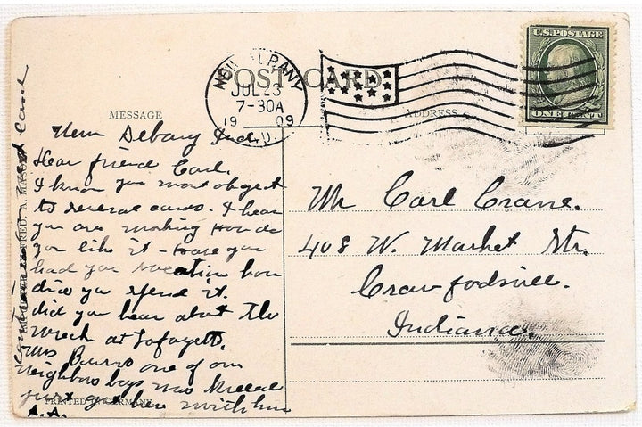 1909 Hiawatha Steamer Boat Indiana Vintage Postcard