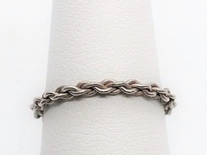 1960s Vintage Sterling Silver Chain Band Ring Size 6.75