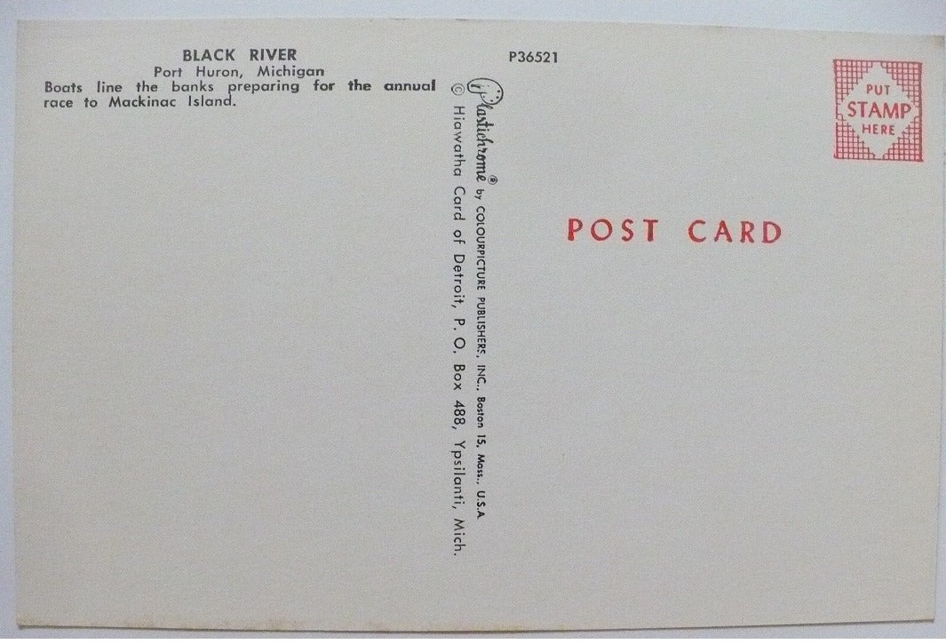 1967 Boat Race Mackinac Island Michigan Vintage Postcard
