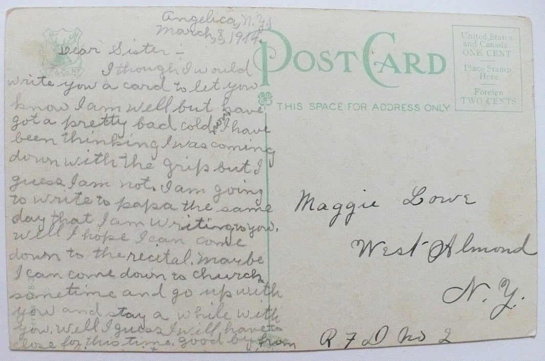 1914 Homeward Bound Vintage Romance Postcard