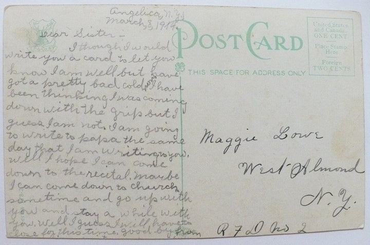 1914 Homeward Bound Vintage Romance Postcard